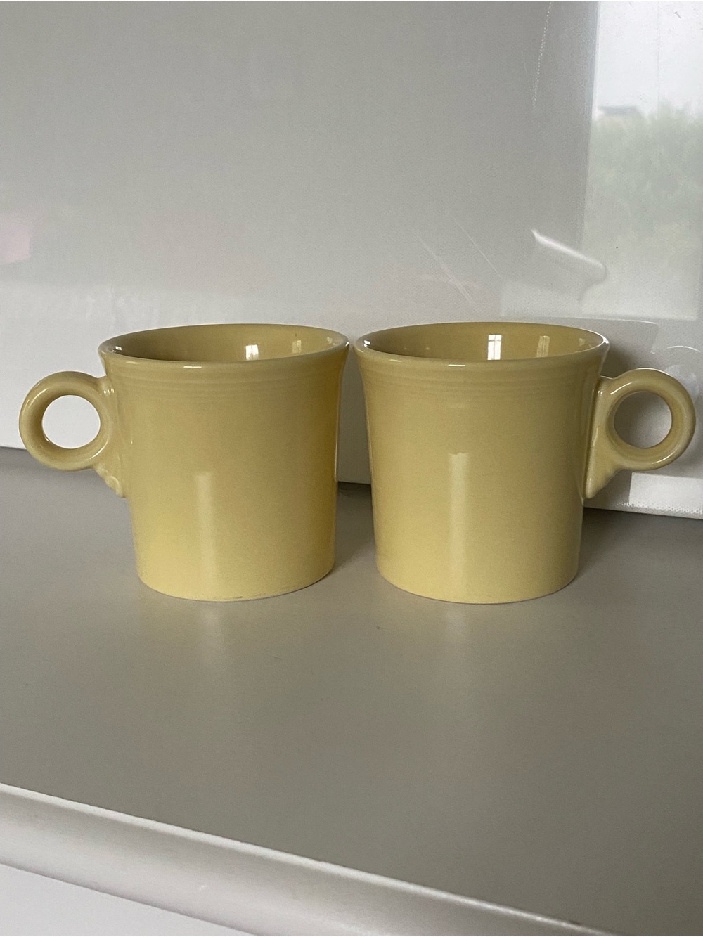 Fiesta Tom And Jerry Mugs Light Yellow Vintage Retired Set If 2 Mug Pale EUC